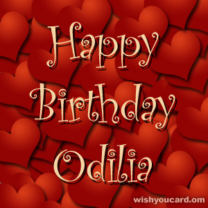 happy birthday Odilia hearts card