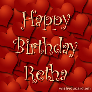 happy birthday Retha hearts card