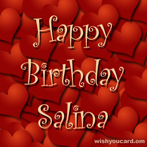 happy birthday Salina hearts card