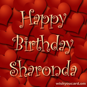 happy birthday Sharonda hearts card