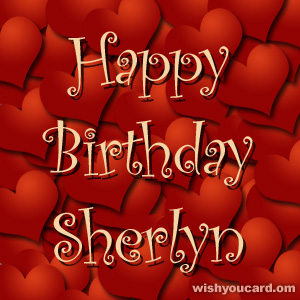 happy birthday Sherlyn hearts card
