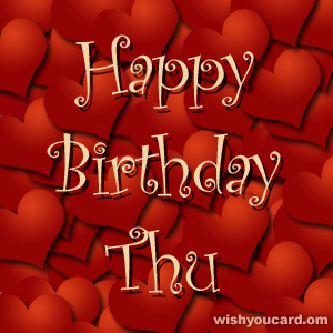 happy birthday Thu hearts card