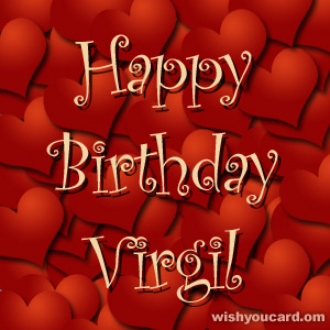 happy birthday Virgil hearts card