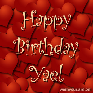 happy birthday Yael hearts card