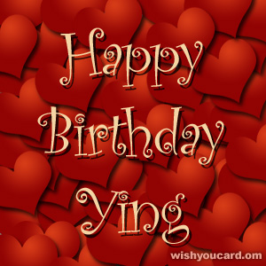 happy birthday Ying hearts card