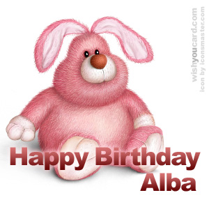 happy birthday Alba rabbit card