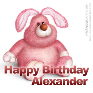 happy birthday Alexander rabbit card