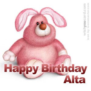 happy birthday Alta rabbit card