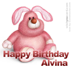 happy birthday Alvina rabbit card