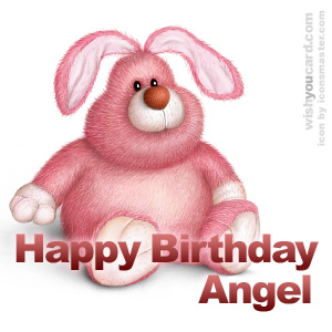 happy birthday Angel rabbit card