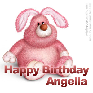 happy birthday Angella rabbit card