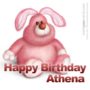 happy birthday Athena rabbit card