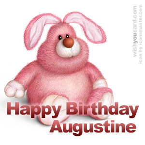 happy birthday Augustine rabbit card