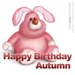happy birthday Autumn rabbit card