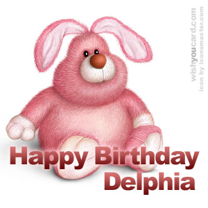 happy birthday Delphia rabbit card
