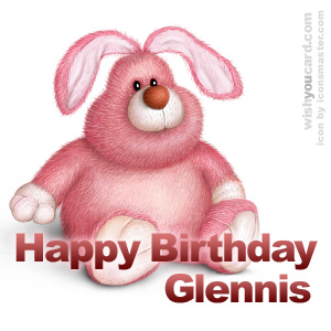 happy birthday Glennis rabbit card