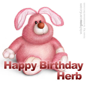 happy birthday Herb rabbit card