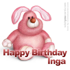 happy birthday Inga rabbit card