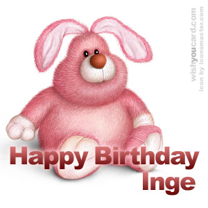 happy birthday Inge rabbit card