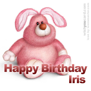 happy birthday Iris rabbit card
