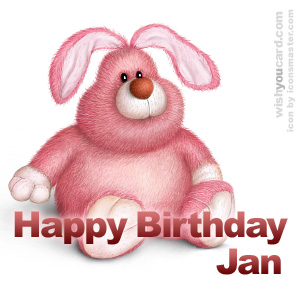 happy birthday Jan rabbit card