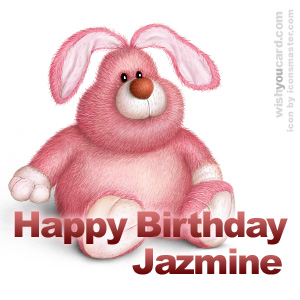happy birthday Jazmine rabbit card