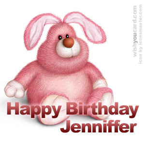 happy birthday Jenniffer rabbit card