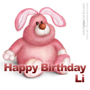 happy birthday Li rabbit card