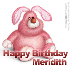 happy birthday Meridith rabbit card