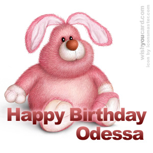 happy birthday Odessa rabbit card