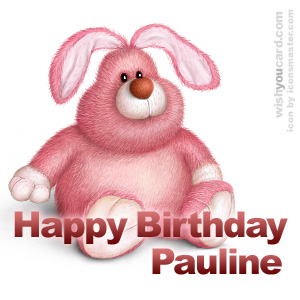 happy birthday Pauline rabbit card