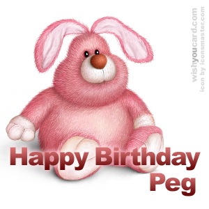happy birthday Peg rabbit card