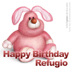 happy birthday Refugio rabbit card