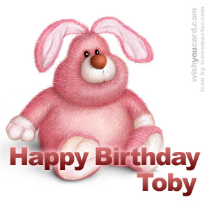 happy birthday Toby rabbit card