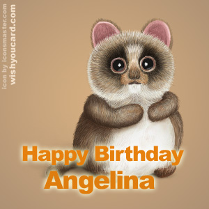 happy birthday Angelina racoon card