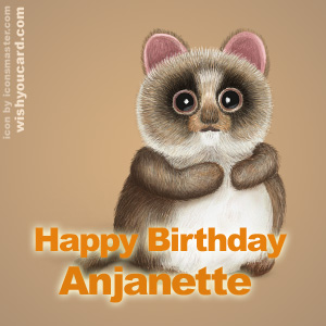 happy birthday Anjanette racoon card