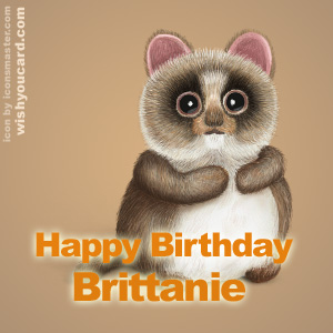 happy birthday Brittanie racoon card