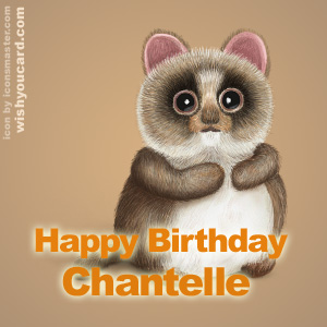 happy birthday Chantelle racoon card