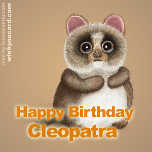 happy birthday Cleopatra racoon card