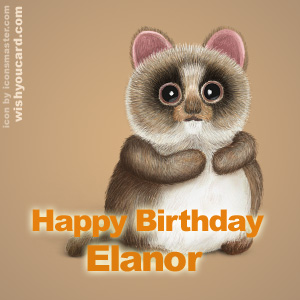 happy birthday Elanor racoon card