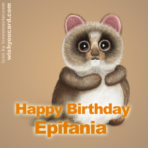 happy birthday Epifania racoon card