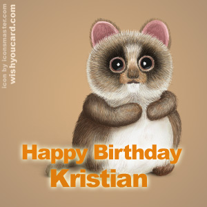 happy birthday Kristian racoon card