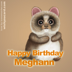 happy birthday Meghann racoon card
