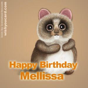 happy birthday Mellissa racoon card