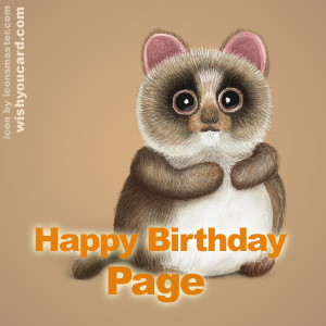 happy birthday Page racoon card