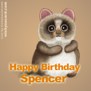happy birthday Spencer racoon card