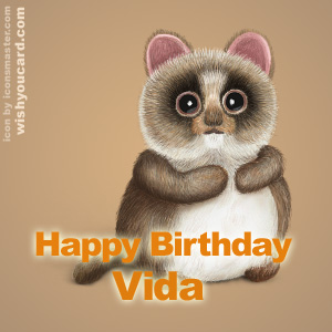 happy birthday Vida racoon card