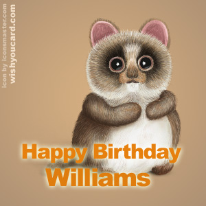 happy birthday Williams racoon card