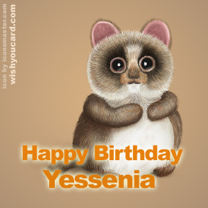 happy birthday Yessenia racoon card