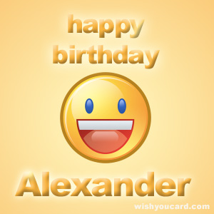 happy birthday Alexander smile card